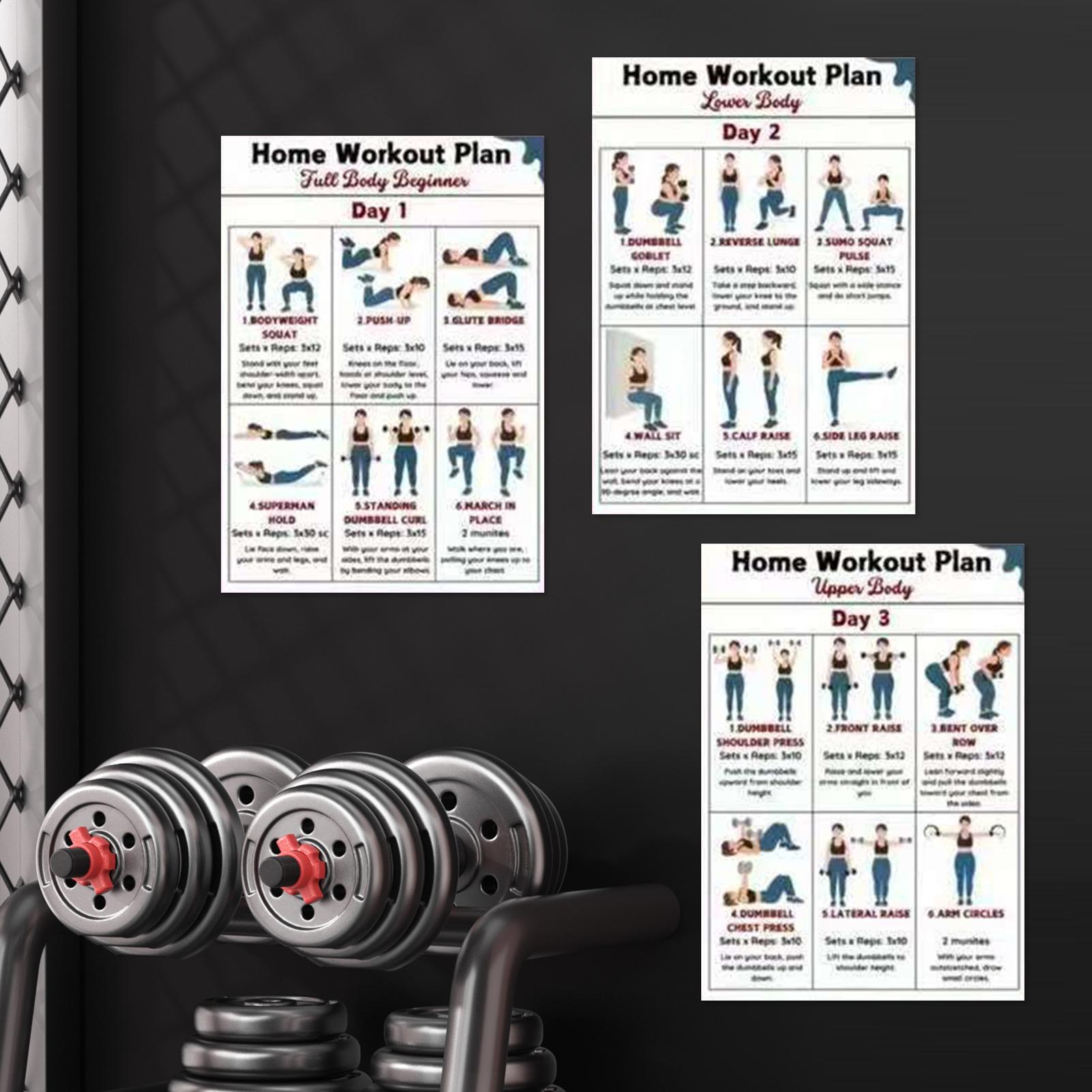 Home Gym Guide - 운동 포스터 6종 세트 전신 홈짐