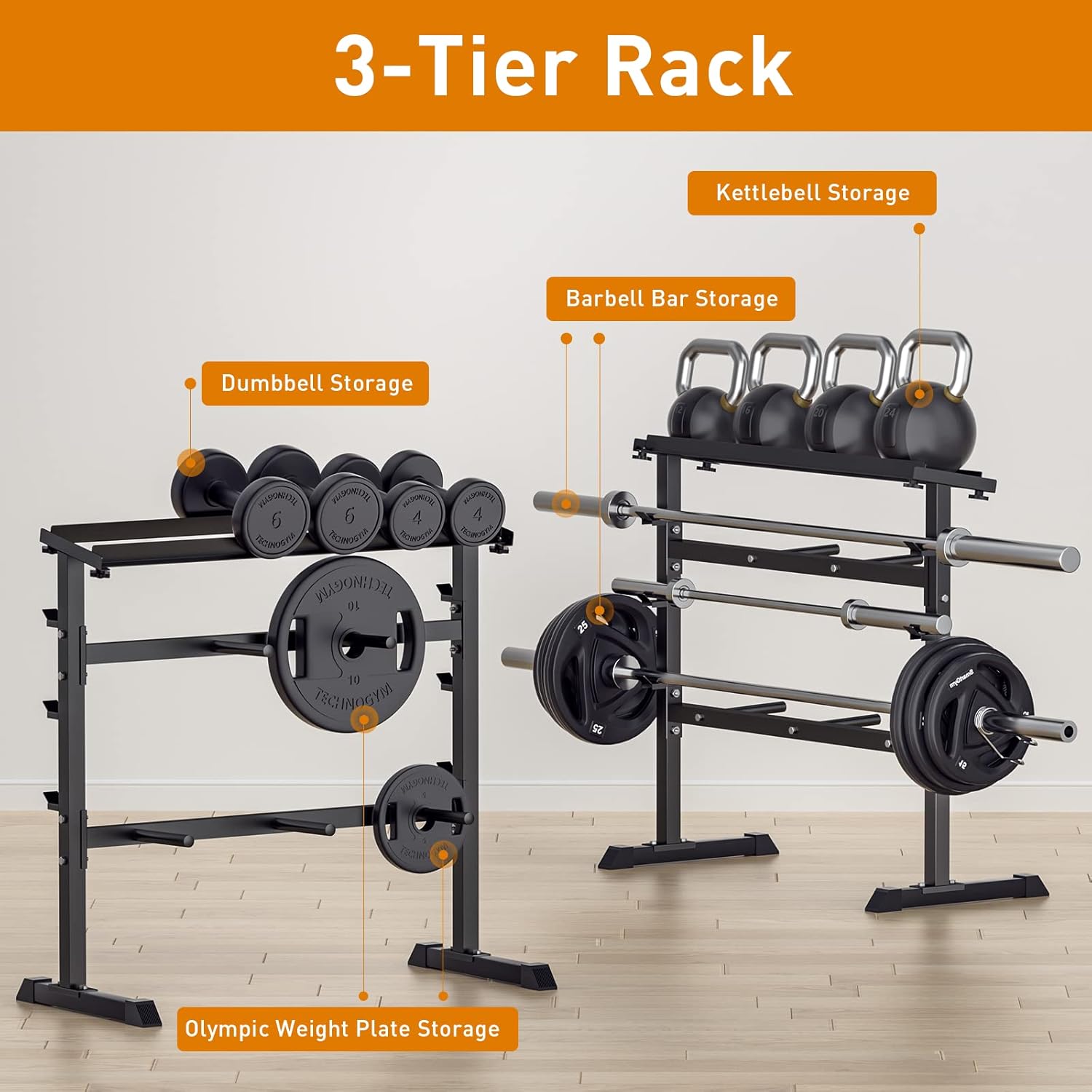 홈짐 근력 운동 웨이트 보관 랙 - 금속 소재, 블랙  - Home Gym Training 리뷰 및 가격