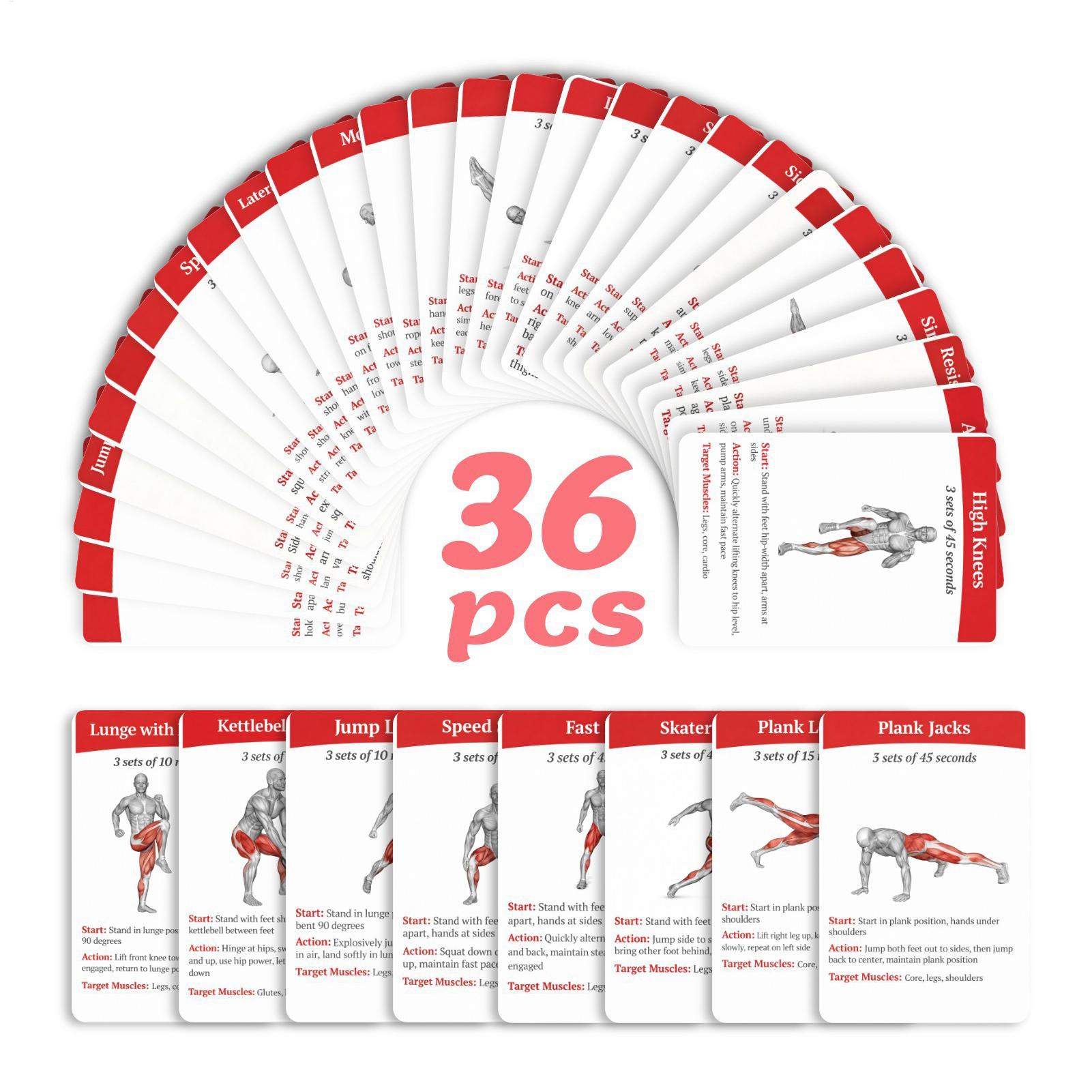 운동 카드 운동 데크 36개 휴대용 피트니스 트레이닝  - Home Gym Guide 리뷰 및 가격
