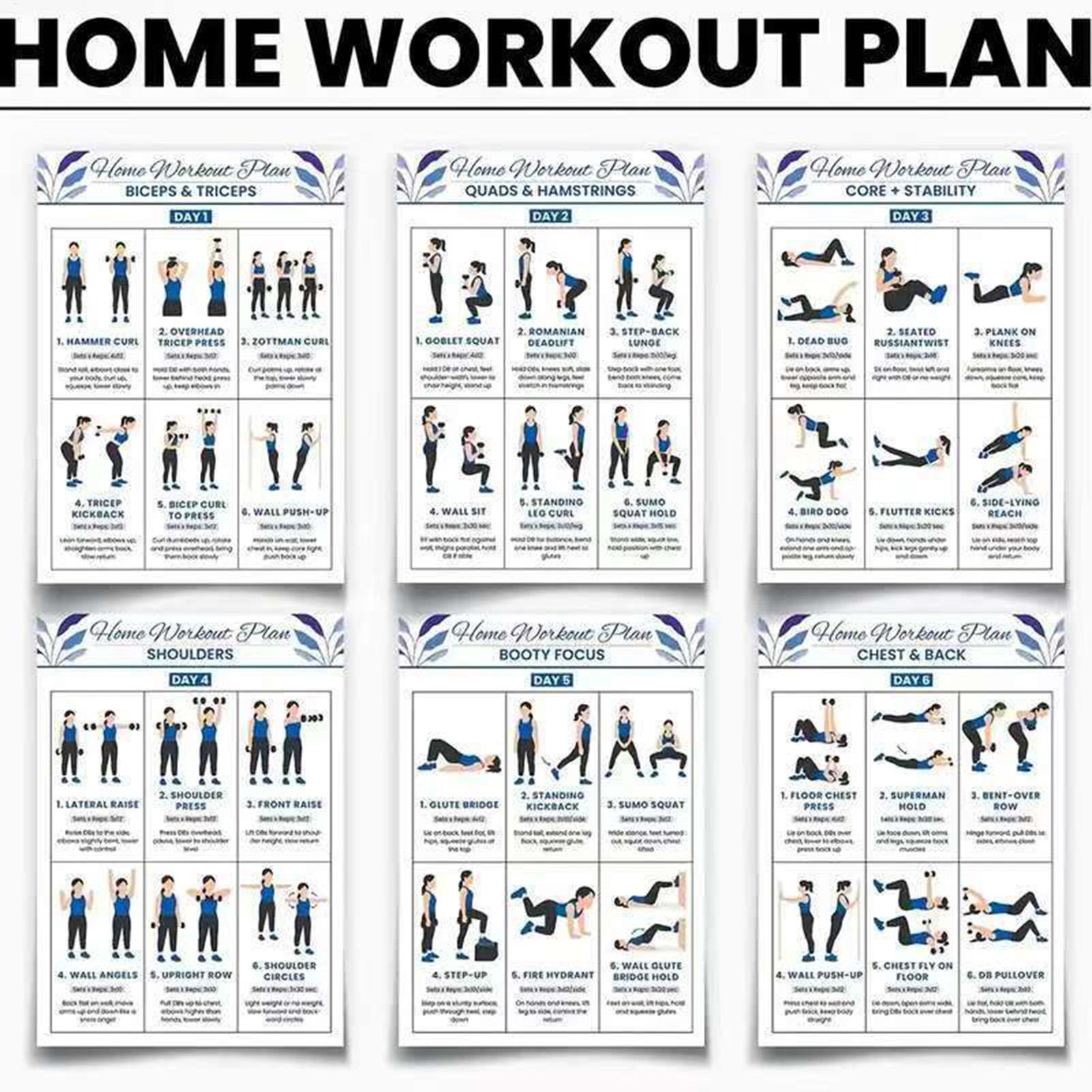 운동 포스터 6종 전신 홈짐 피트니스 가이드 요가 덤벨 - Home Gym Guide 리뷰 및 가격