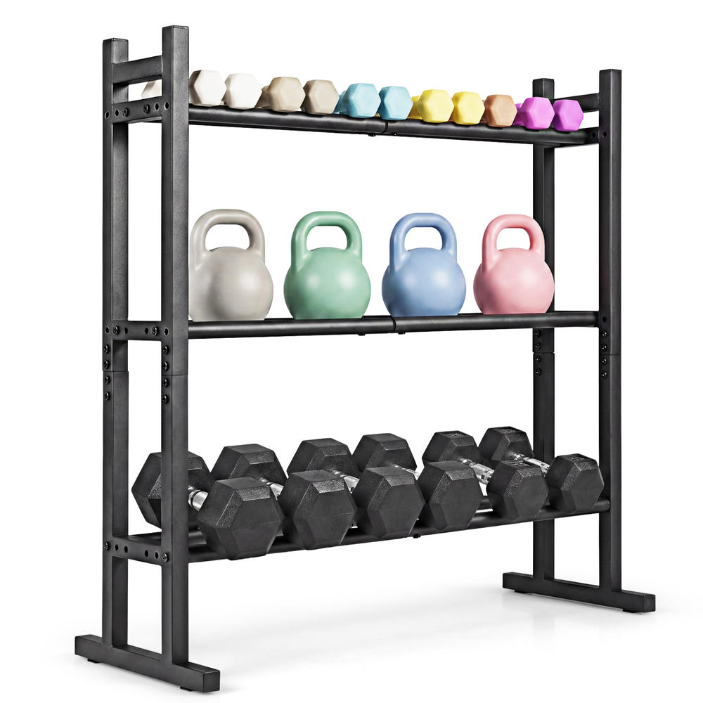 헤비 듀티 3단 덤벨 랙, 분체 도장된 스틸 중량물 보 - Home Gym Training 리뷰 및 가격