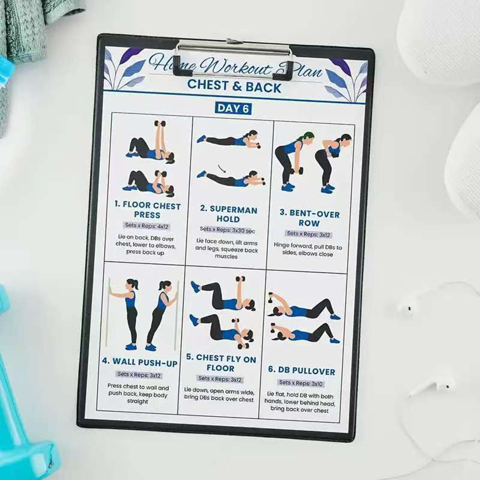 6개 요가 덤벨 스트레칭 운동 포스터 기숙사 사무실 홈 - Home Gym Guide 리뷰 및 가격