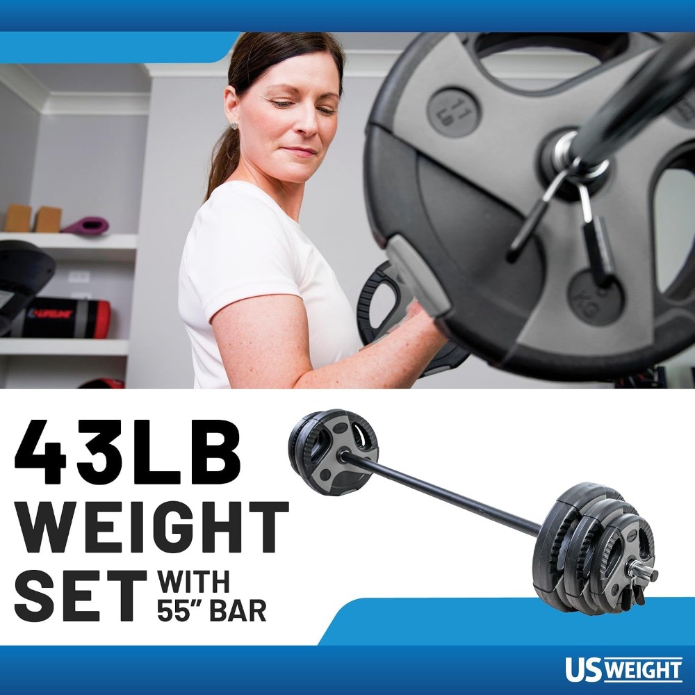 홈짐용 완벽한 바벨 웨이트 세트 - 43 LB - Home Gym Training 리뷰 및 가격