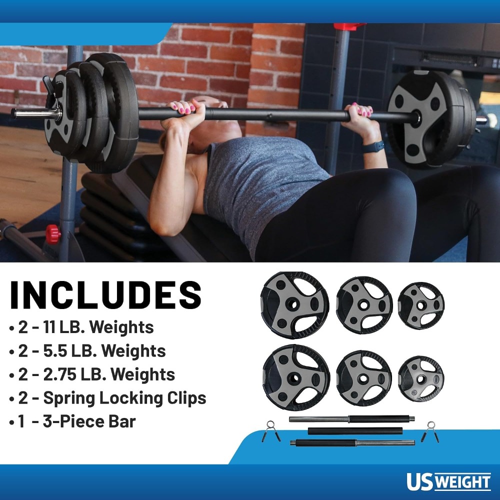 홈짐용 완벽한 바벨 웨이트 세트 - 43 LB - Home Gym Training 리뷰 및 가격